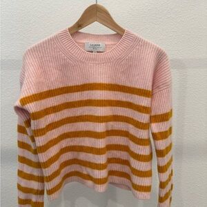 La Ligne Pink and Gold Crew Neck Sweater